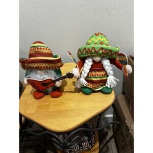 Cinco De Mayo Gnomes Set of 2 8 inch tall NEW